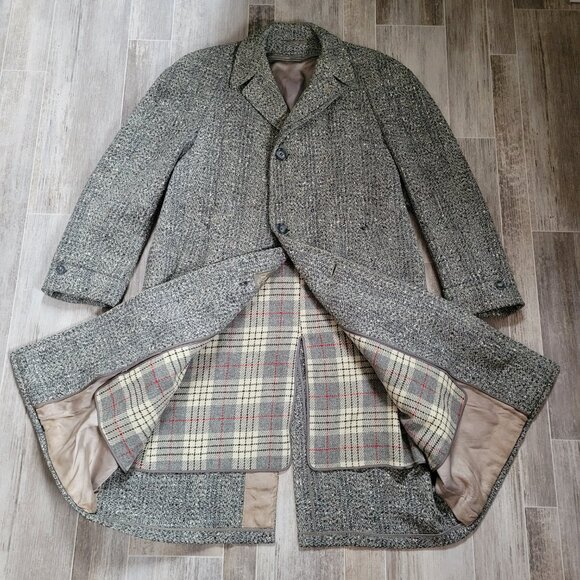 Vintage 1950’s Donshire Fashion Union Made Wool/Tweed Trench Coat/Overcoat EUC - Picture 3 of 11